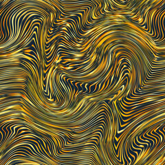 Gold distortion line. Seamless texture