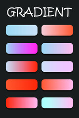 Gradient. Bed tones. Multicolored background. Set of vector gradients