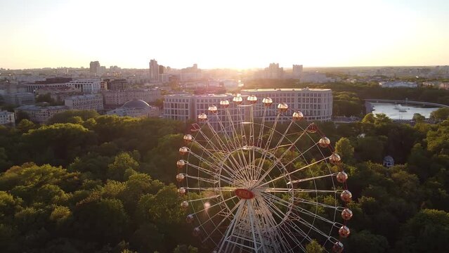 Gorky Park in Minsk at sunset