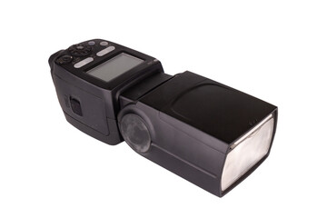 flash light on camera isolated on white background