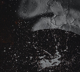 Grunge Rough structure. Black texture. Stone background. Dark marble. Rock texture. Rock surface with cracks. Rock pile. Paint spots wall. Abstract texture.