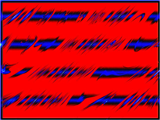Abstract, Blue and Red Shapes and Patterns within a Border     digital art