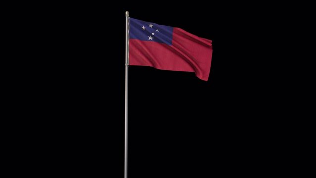 Samoa flag, 4k video background is transparent