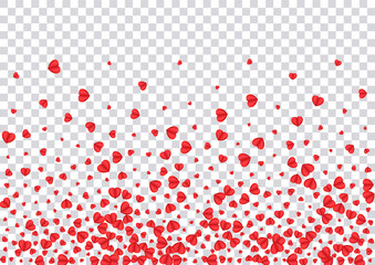 Pink Confetti Background Transparent Vector. Valentine Texture Heart. Fond Decor Pattern. Violet Heart Romantic Frame. Tender Paper Backdrop.