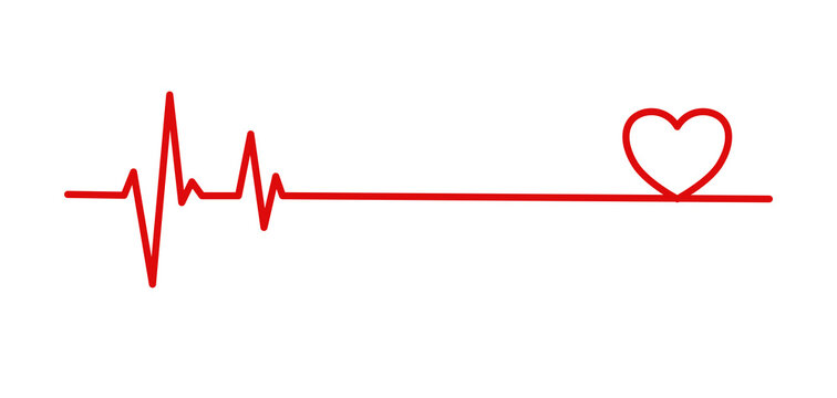 Linia bicia serca z serduszkiem - ilustracja wektorowa