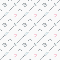 Geometric seamless pattern in hipster style