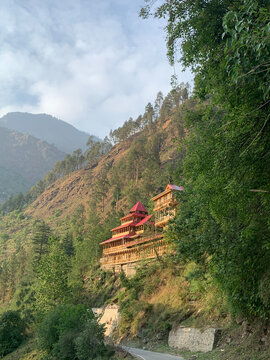 Roadside temple, The Phalachan valley, Tirthan Valley, Himachal Pradesh, India