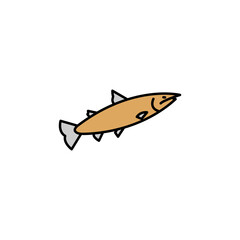 salmon line icon. signs and symbols can be used for web, logo, mobile app, ui, ux