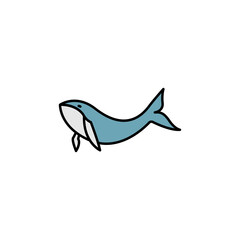whale line icon. signs and symbols can be used for web, logo, mobile app, ui, ux