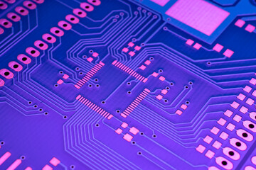 printed circuit. layout of tracks.