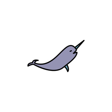 recommend clip art: narwhal line icon. signs and symbols can be used for web, logo, mobile app, ui, ux