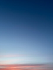 Beautiful sunset background. Blue sky. Gradient blue and purple on the sky in the evening. copy space