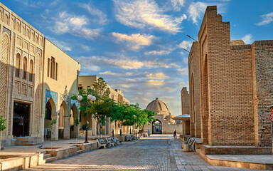 dawn on the streets of old bukhara