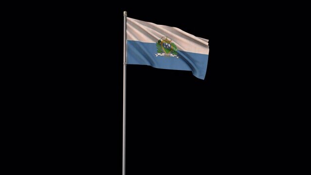 San Marino flag, 4k video background is transparent