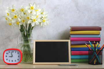 Goodbye, school. a student's workplace.