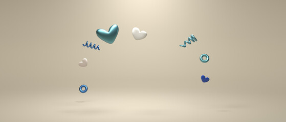 Hearts - Appreciation and love theme - 3D render