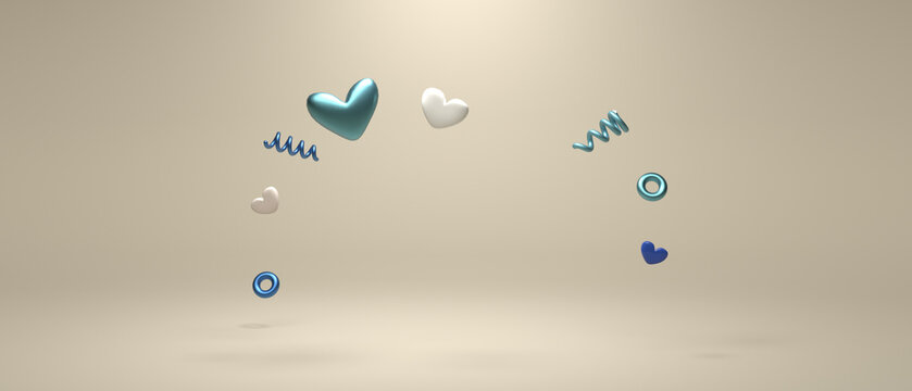 Hearts - Appreciation and love theme - 3D render