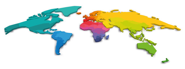Colorful Vector Map of World
