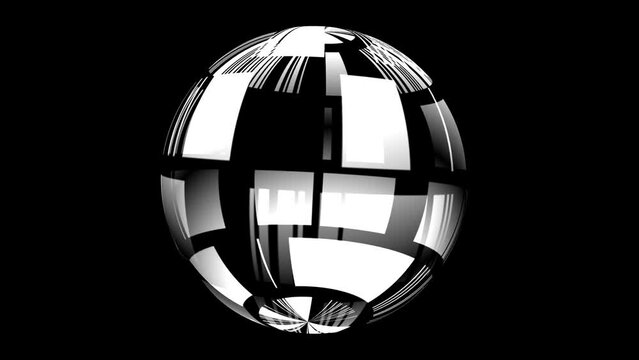 Bit stream digital pixels on rotating sphere