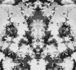 Tie dye background Geometric pattern texture Vector illustration Shibori Abstract batik brush seamless and repeat pattern design Black, white, gray Paint splatter Curls, waves, dirty