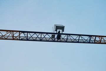 Construction crane close-up. Construction. house building