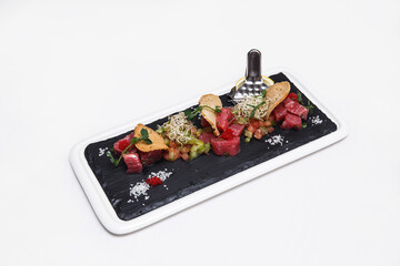 red fish on white background