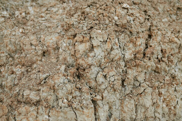 Texture of dry brown clay and earth close up. pieces of dry brown clay close-up, background brown dry clay