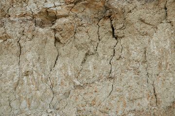 Texture of dry brown clay and earth close up. pieces of dry brown clay close-up, background brown dry clay