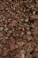 Texture of dry brown clay and earth close up. pieces of dry brown clay close-up, background brown dry clay