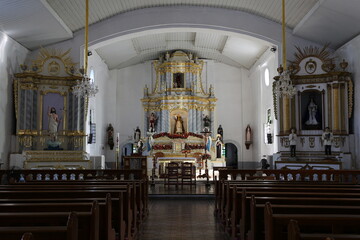 Fototapeta na wymiar Sankt Vinzenz Kirche in der Gemeinde San Vicente, Provinz Ilocos Süd, Philippinen