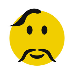 Ukrainian Cossack smiley face vector icon