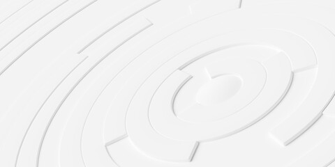 Concentric random rotated white ring or circle segments cut out background wallpaper banner