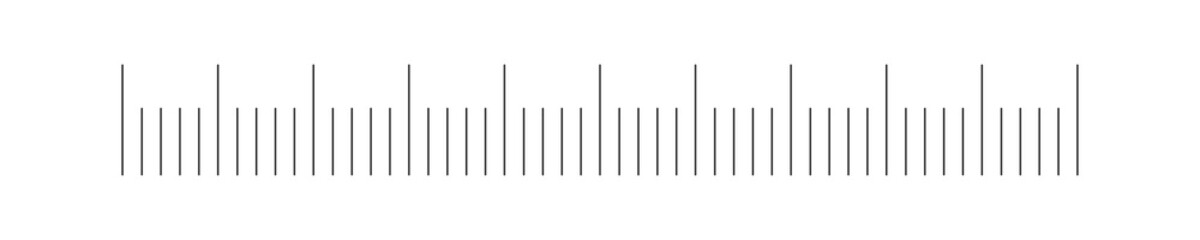 Horizontal thermometer scale. Simple template for meteorological or medical measuring tool isolated on white background. Vector graphic illustration.