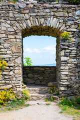 Old stone caste ruin window