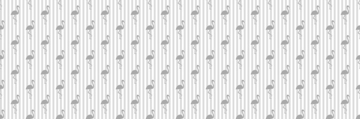 Seamless stripe pattern with flamingos. Abstract birds. Silhouettes of animals. Print for polygraphy, posters, shirts and textiles © mikabesfamilnaya