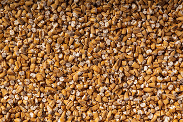 Steel Cut Oats or Irish Oats Background Texture Macro Close Up Top View Flat Lay
