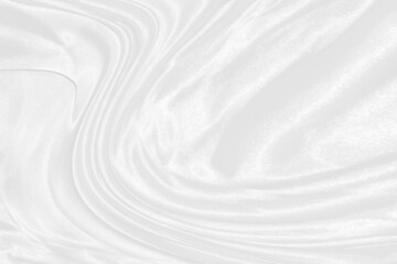 white silk textured cloth background,Closeup of rippled satin fabric with soft waves.