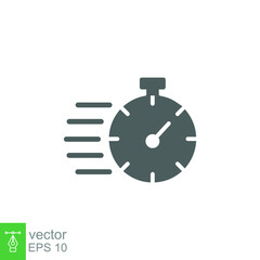 Fast time icon. Quick delivery concept. Stopwatch symbol. Vector illustration isolated. EPS 10.