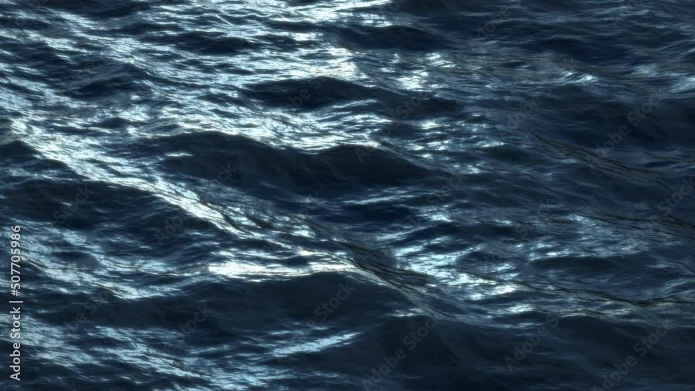 Wall mural sea view from top. metallic hue waves are moving slowly in endless loop.