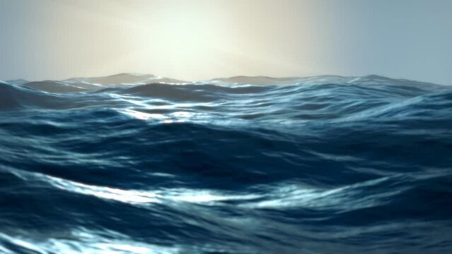 Close up view of stormy sea waves. Seamlessly looped video.