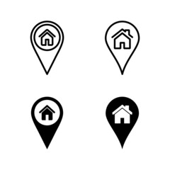 Address icons vector. home location sign and symbol. pinpoint