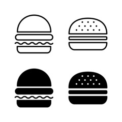 Burger icons vector. burger sign and symbol. hamburger