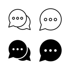 Chat icons vector. speech bubble sign and symbol. comment icon. message