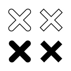 Obraz premium Close icons vector. Delete sign and symbol. cross sign