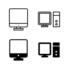 Computer icons vector. computer monitor sign and symbol