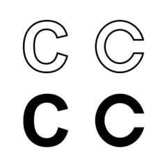 Copyright icons vector. copyright sign and symbol