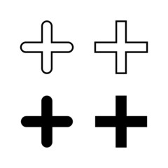 Fototapeta premium Plus Icons vector. Add plus sign and symbol