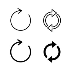 Refresh icons vector. Reload sign and symbol. Update icon.