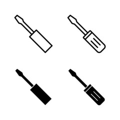 Screwdriver icons vector.tools sign and symbol