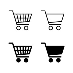 Shopping icons vector. Shopping cart sign and symbol. Trolley icon